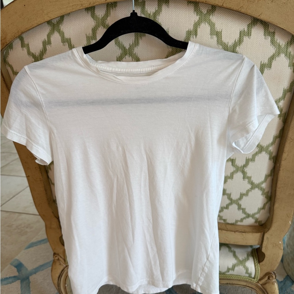 Vince White Fitted Short Sleeve T-Shirt